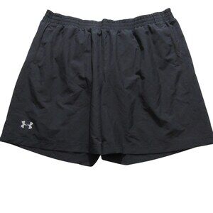Under Armour Mens Athletic Shorts 2XL Black Polyester Mesh Lined
